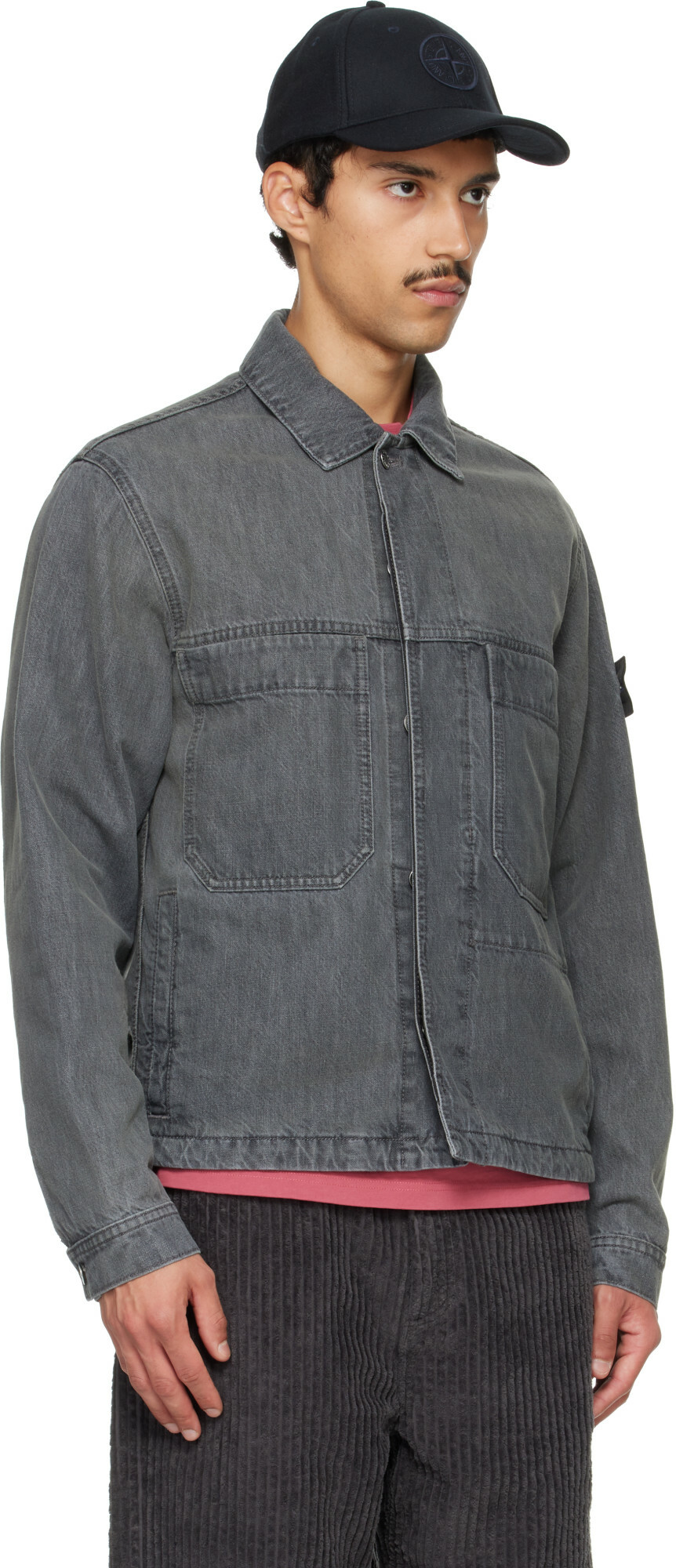 Stone Island Gray 4100006 Wash Denim Jacket