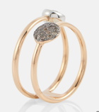 Pomellato Sabbia 18kt gold double-ring with diamonds