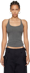 Fax Copy Express Gray 'The Thin Halter' Tank Top