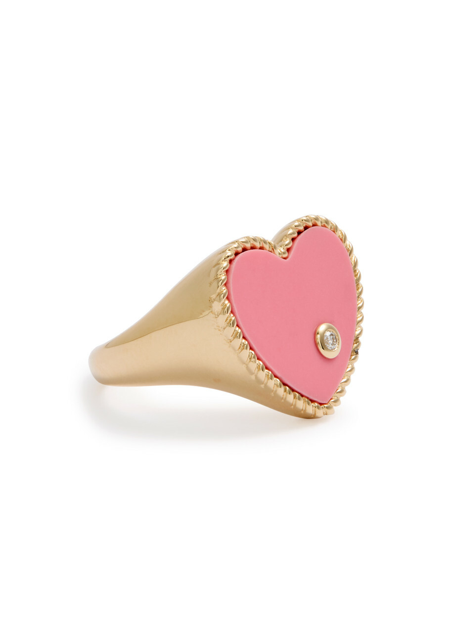 Yvonne Leon Chevalière Coeur 9kt Gold Ring