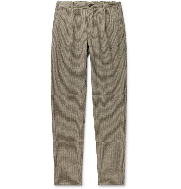 Photo: Incotex - Slim-Fit Puppytooth Virgin Wool-Blend Trousers - Brown