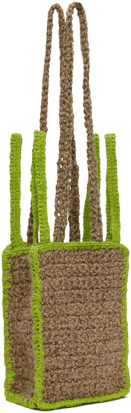 Serapis SSENSE Exclusive Beige & Green Bag