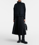 Sacai Paneled twill zip-up sweatshirt