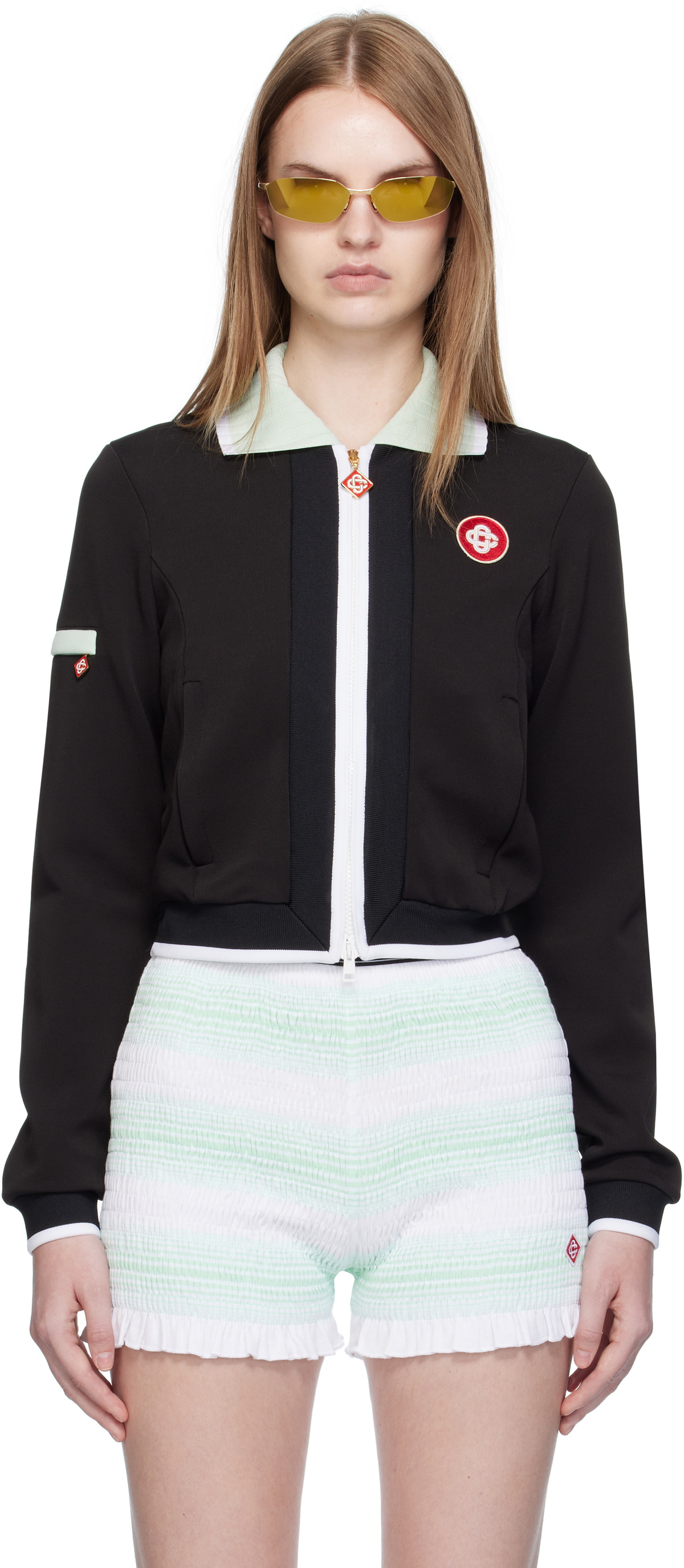 Casablanca Black Viscose Track Jacket