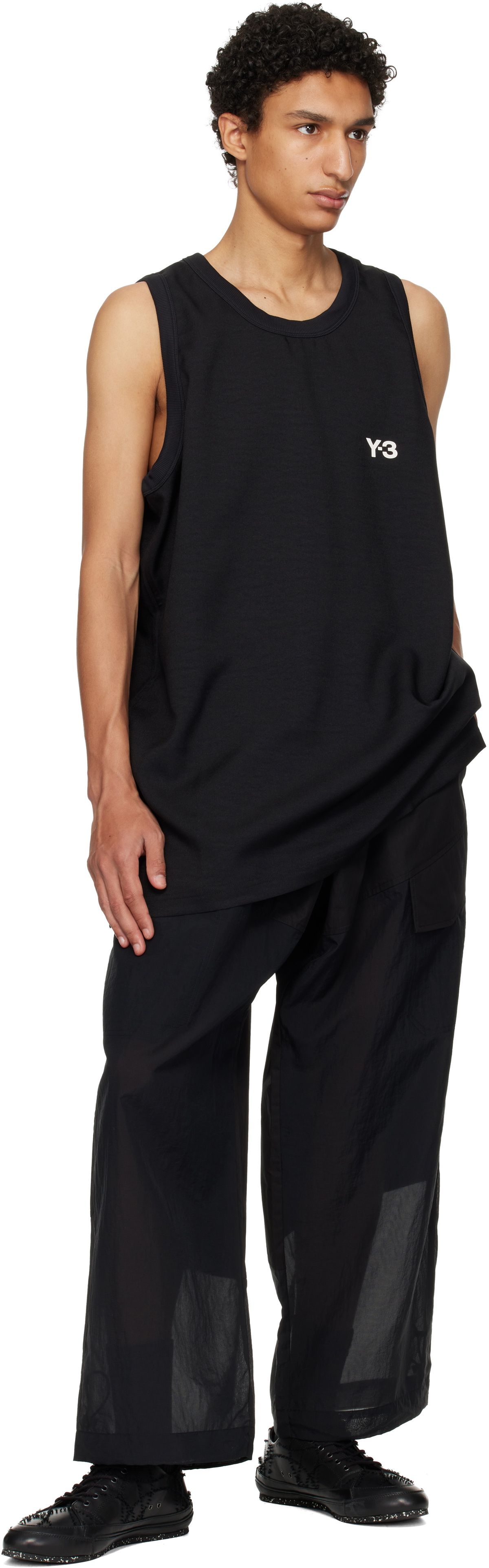 Y-3 Black Elegant Basketball Jersey Tank Top