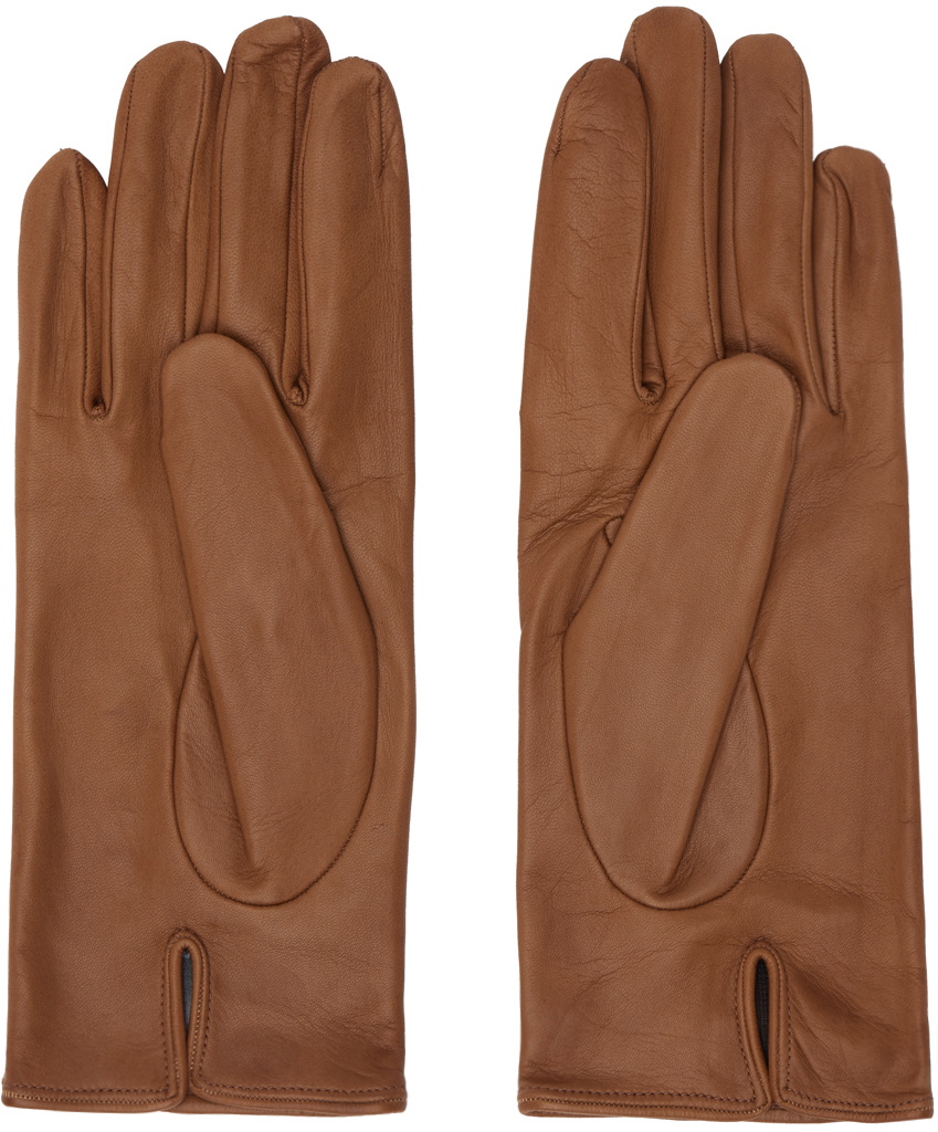 Dries Van Noten Tan Soft Leather Gloves
