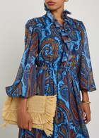 Etro Paisley-print Ruffled Chiffon Maxi Dress Multicoloured