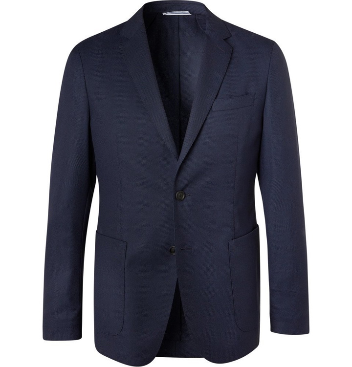 Photo: Hugo Boss - Navy Hooper Slim-Fit Unstructured Virgin Wool-Blend Suit Jacket - Navy