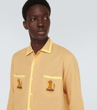 Bode Embroidered cotton and linen shirt