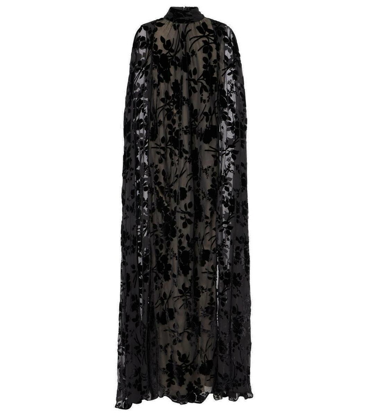 Photo: Rodarte Floral sheer caped velvet gown