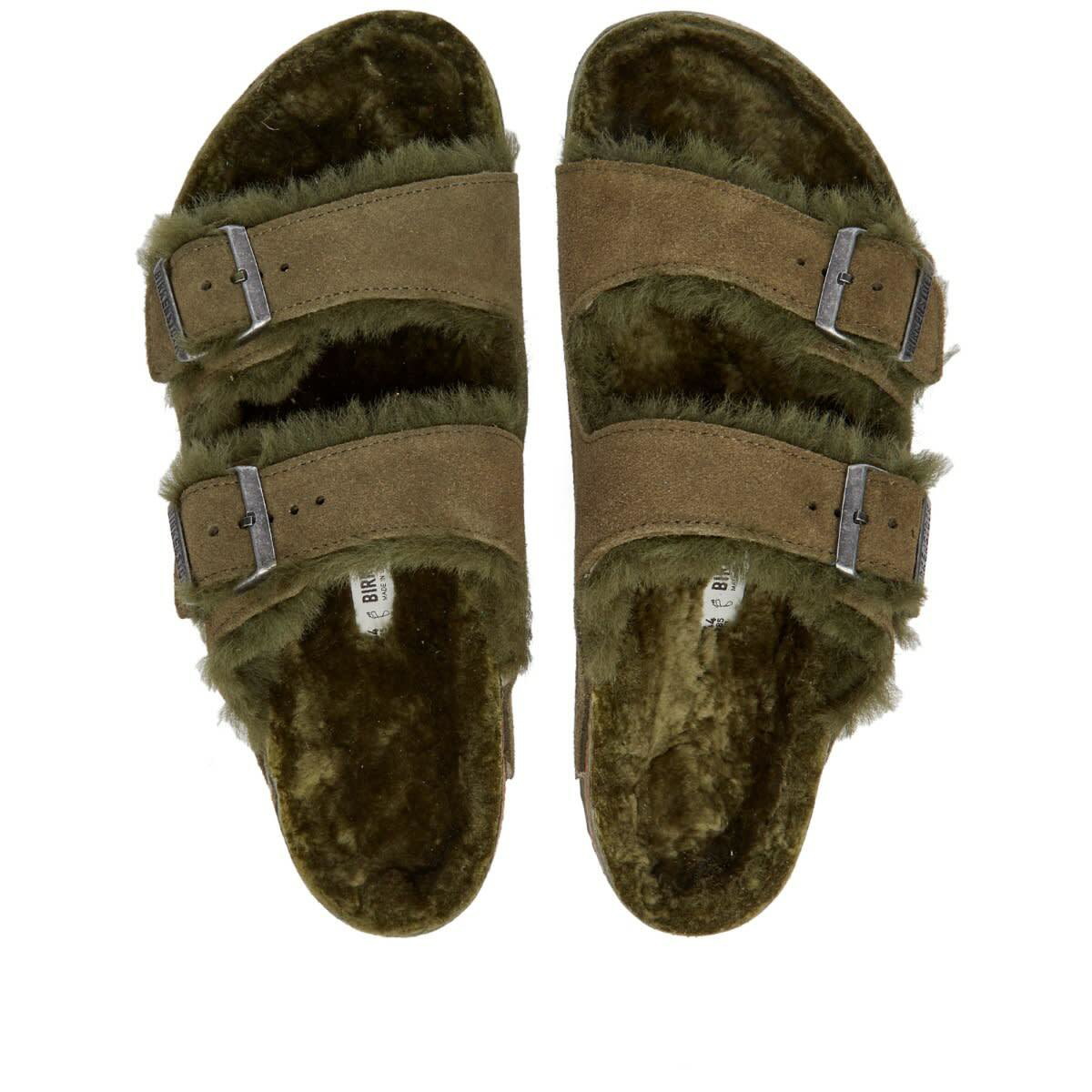 Birkenstock Arizona Shearling In Thyme Suede Birkenstock