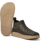 Malibu - Woven Faux Leather Boots - Men - Army green