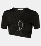 Christopher Esber Paisley cropped gathered T-shirt