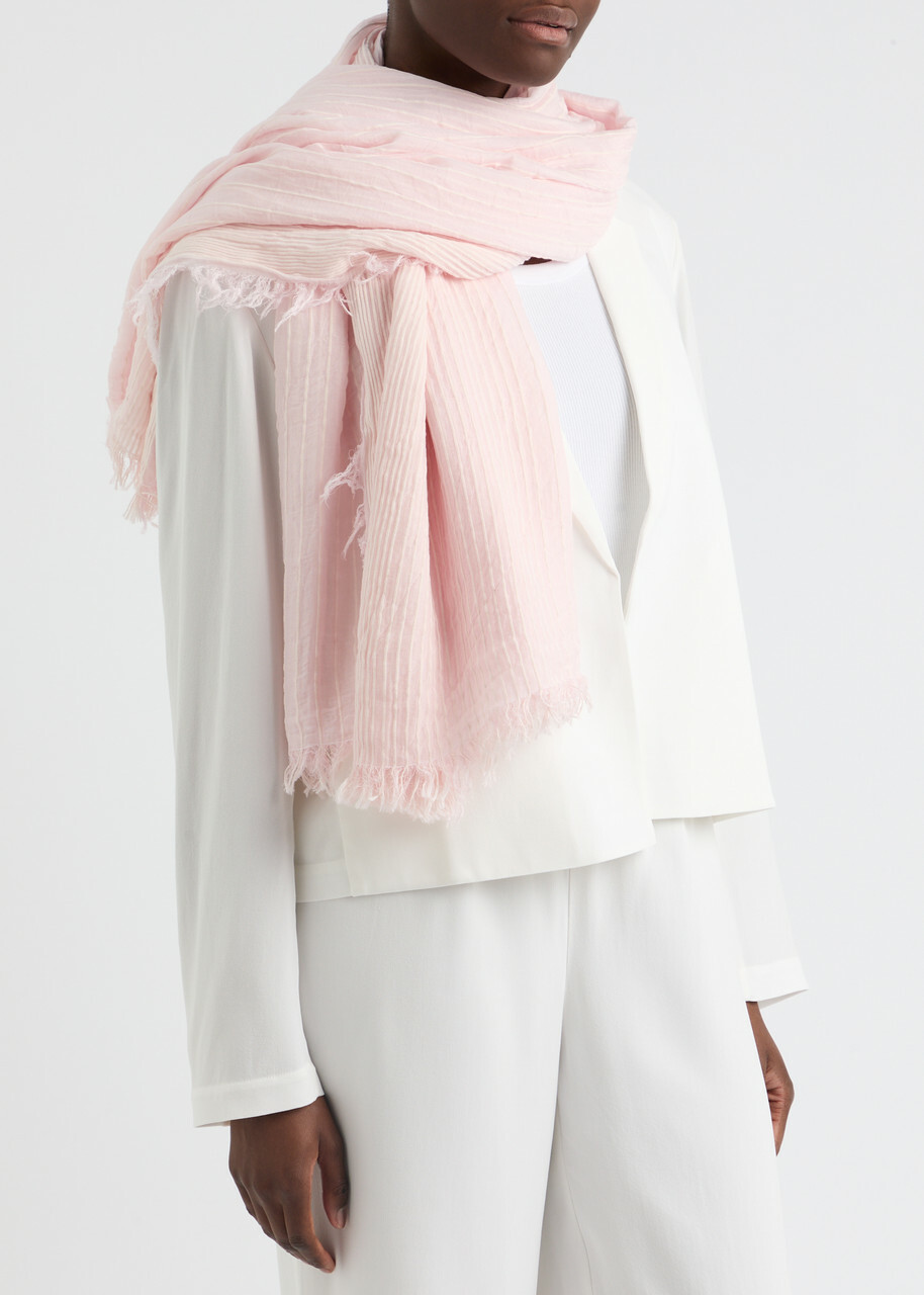 Eileen Fisher Striped Fine-knit Scarf - Pink - One Size
