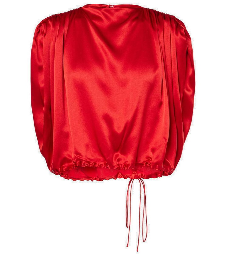 Photo: The Sei Gathered silk satin crop top