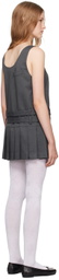 OPEN YY Gray Belted Pleated Minidress