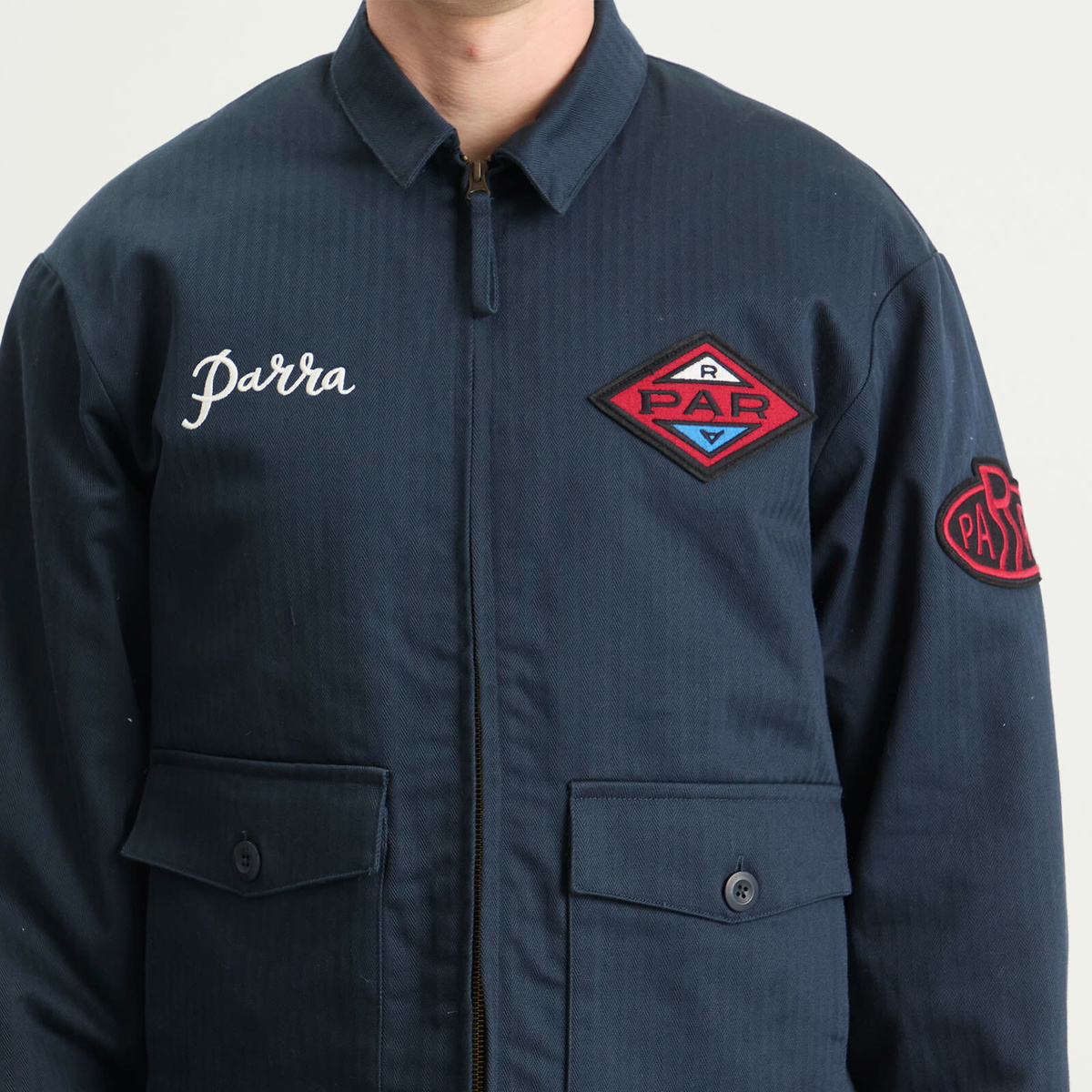By Parra Men's Pumping Gas Jacket in Navy Blue