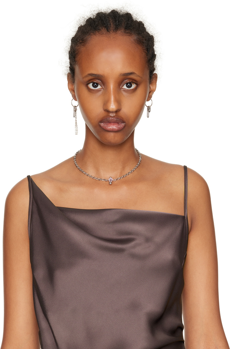 Justine Clenquet Silver Nate Choker Justine Clenquet