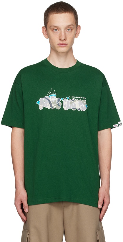 Photo: AAPE by A Bathing Ape Green Printed T-Shirt