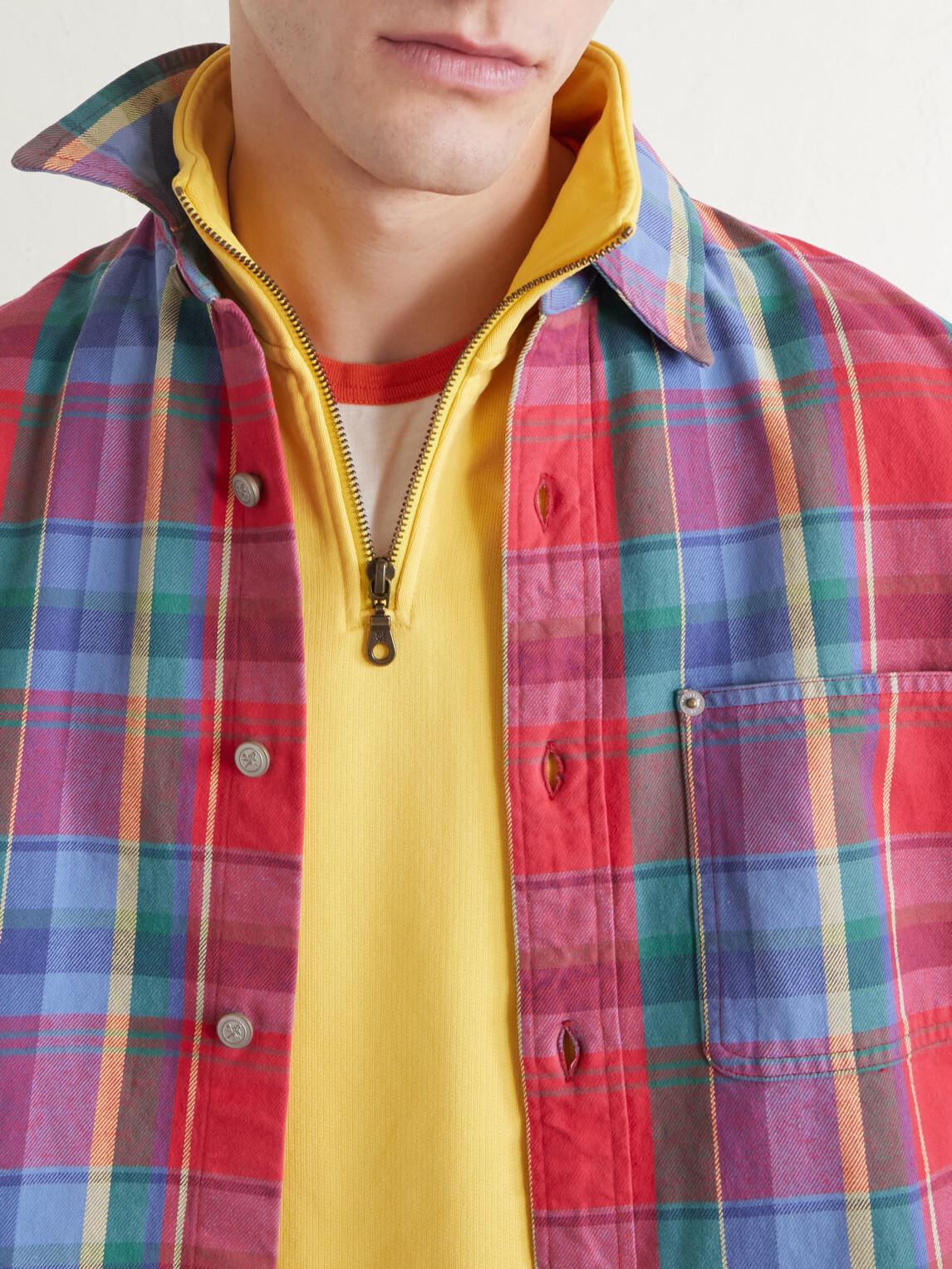 Aimé Leon Dore - Logo-Embroidered Cotton-Jersey Half-Zip Sweatshirt - Yellow