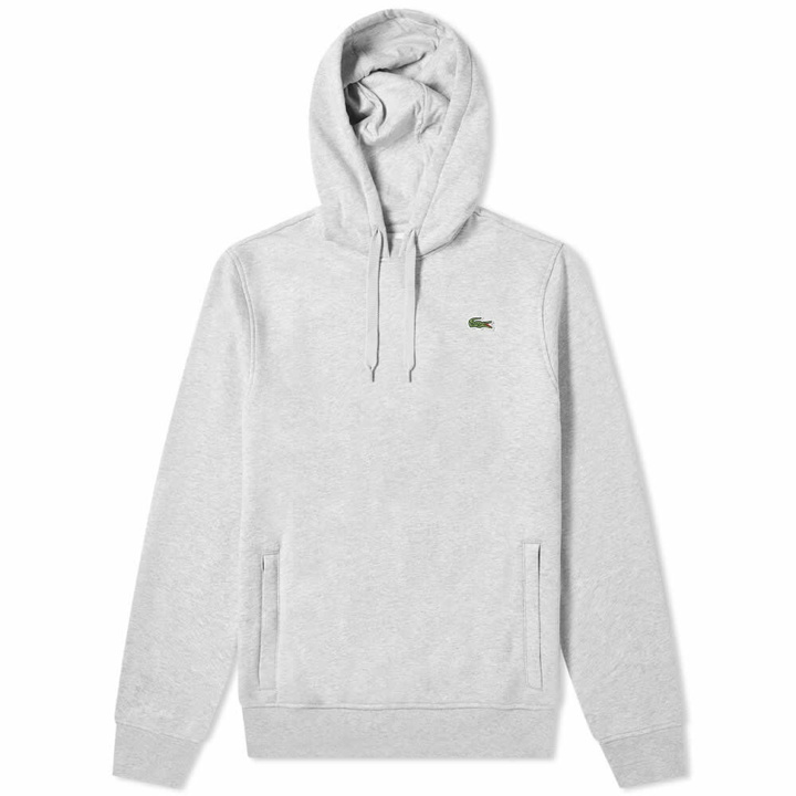 Photo: Lacoste Men's Classic Logo Popover Hoody in Grey Marl