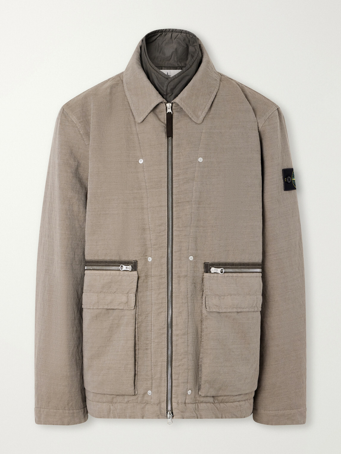 Stone Island - Garment-Dyed Cotton-TC-Blend Padded Twill Jacket - Brown