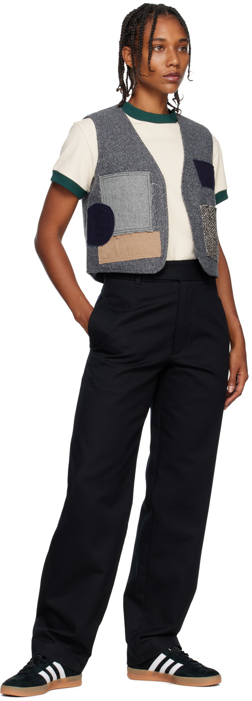 Nicholas Daley Black Straight-Leg Trousers