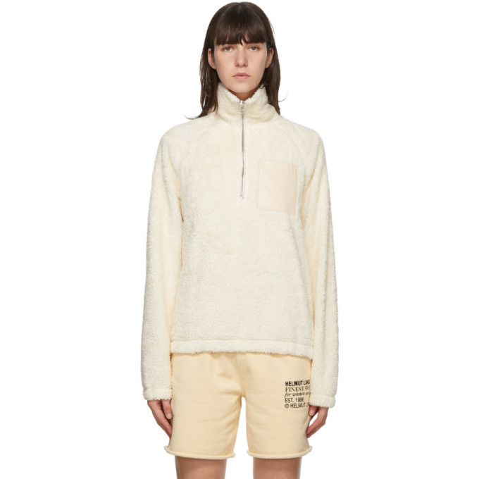 Helmut Lang Off-White Sherpa Half-Zip Sweatshirt Helmut Lang