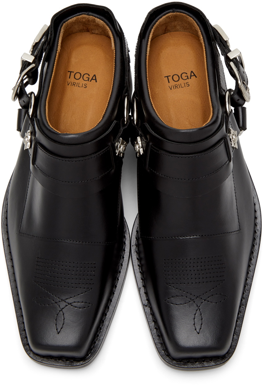 Toga Virilis Polished Leather Slip-On Loafers Black | US Size 11-12 Black Polido Loafers by Toga Virilis on Sale main image 4
