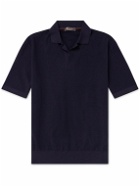 Loro Piana - Cotton and Silk-Blend Piqué Polo Shirt - Blue