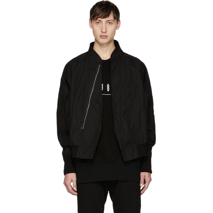 Julius Black Raglan Bomber Jacket Julius