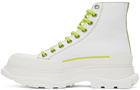 Alexander McQueen White & Green Tread Slick High Sneakers