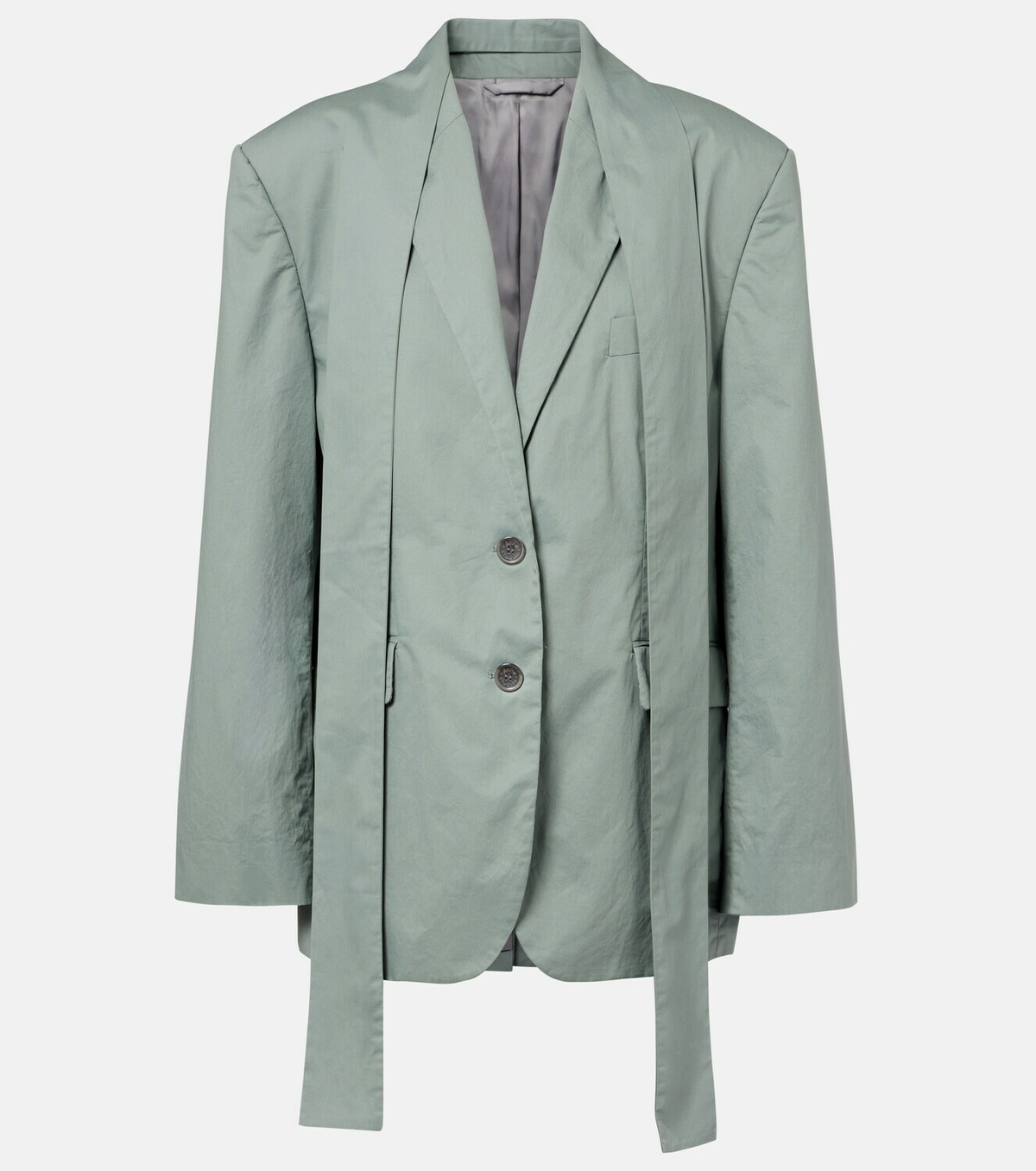 Acne Studios Scarf-detail oversized cotton twill blazer
