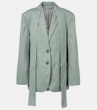 Acne Studios Scarf-detail oversized cotton twill blazer