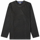 Junya Watanabe MAN Men's Long Sleeve Striped Wool T-Shirt in Black/Charcoal