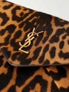 SAINT LAURENT - Logo-Appliquéd Leopard-Print Calf Hair Pouch