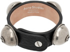 Acne Studios Black Leather Stud Bracelet
