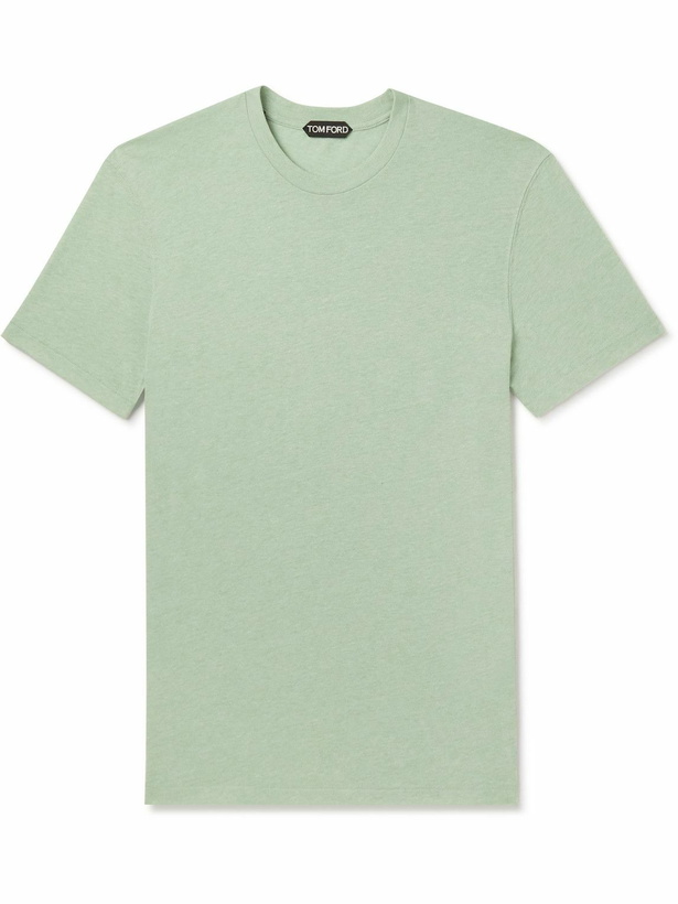 Photo: TOM FORD - Cotton-Blend Jersey T-Shirt - Green