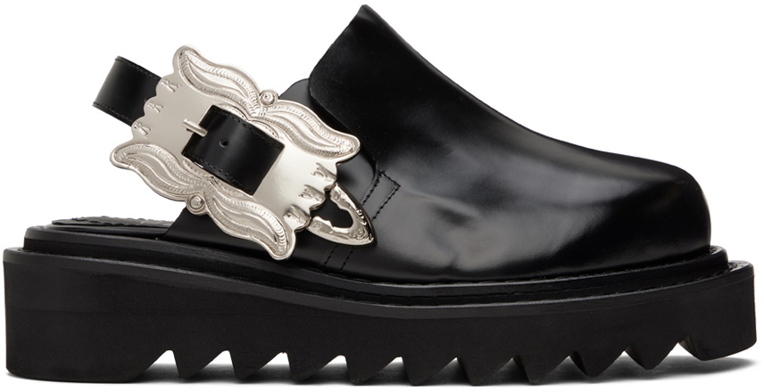 Toga Virilis Black Square Buckle Sabot Loafers Toga Virilis