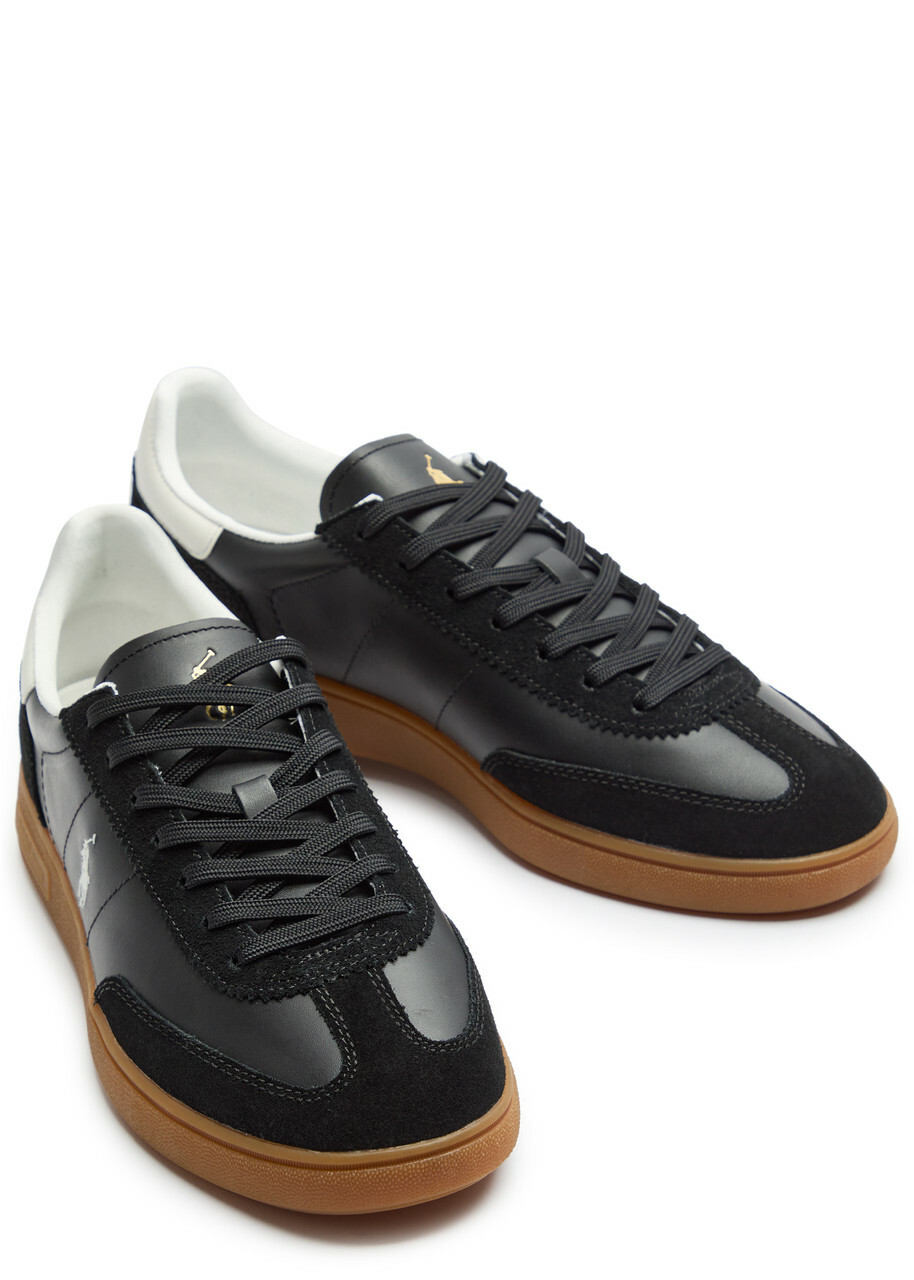 Polo Ralph Lauren Bedford Panelled Leather Sneakers Black