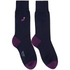 Paul Smith Navy and Purple Aubergine Socks
