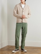 Hartford - Fatigue Straight-Leg Garment-Dyed Herringbone Cotton-Gabardine Trousers - Green