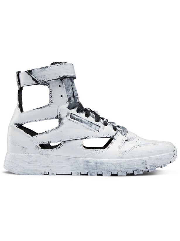 Photo: MAISON MARGIELA - Rebook Classic Painted Leather High-Top Sneakers - White