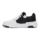 Givenchy White and Black Asymmetric Wing Low Sneakers