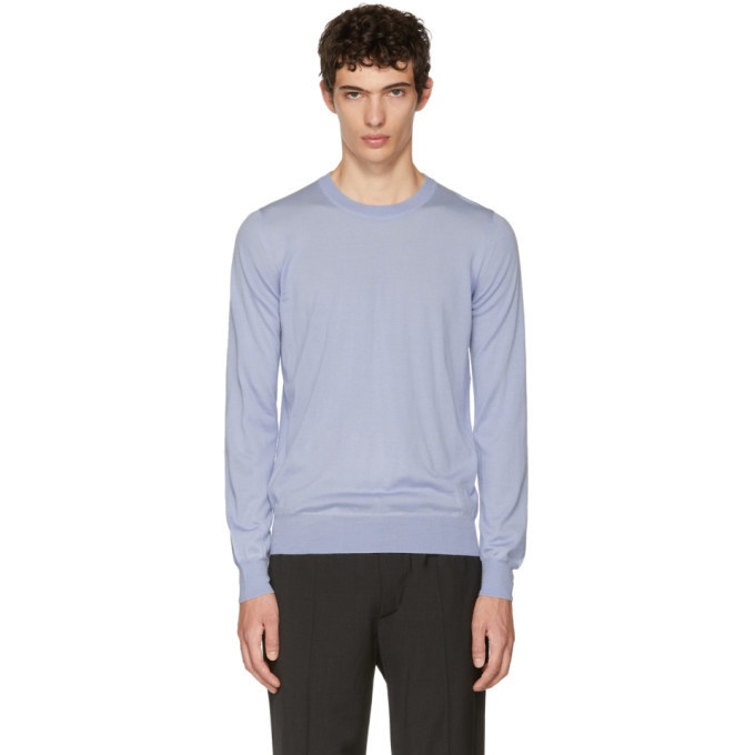 Photo: Brioni Blue Basic Wool and Cashmere Sweater