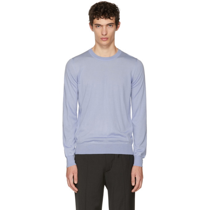 Photo: Brioni Blue Basic Wool and Cashmere Sweater