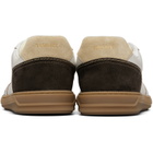 Versace Brown & White Greca Court Nappa & Suede Sneakers