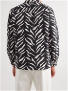 Officine Générale - Eren Camp-Collar Zebra-Print Cotton-Poplin Shirt - Black