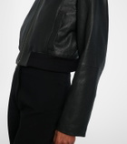 Vince Shearling-trimmed leather jacket