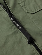 C.P. Company - Logo-Appliquéd Garment-Dyed Cotton-Gabardine Overshirt - Green